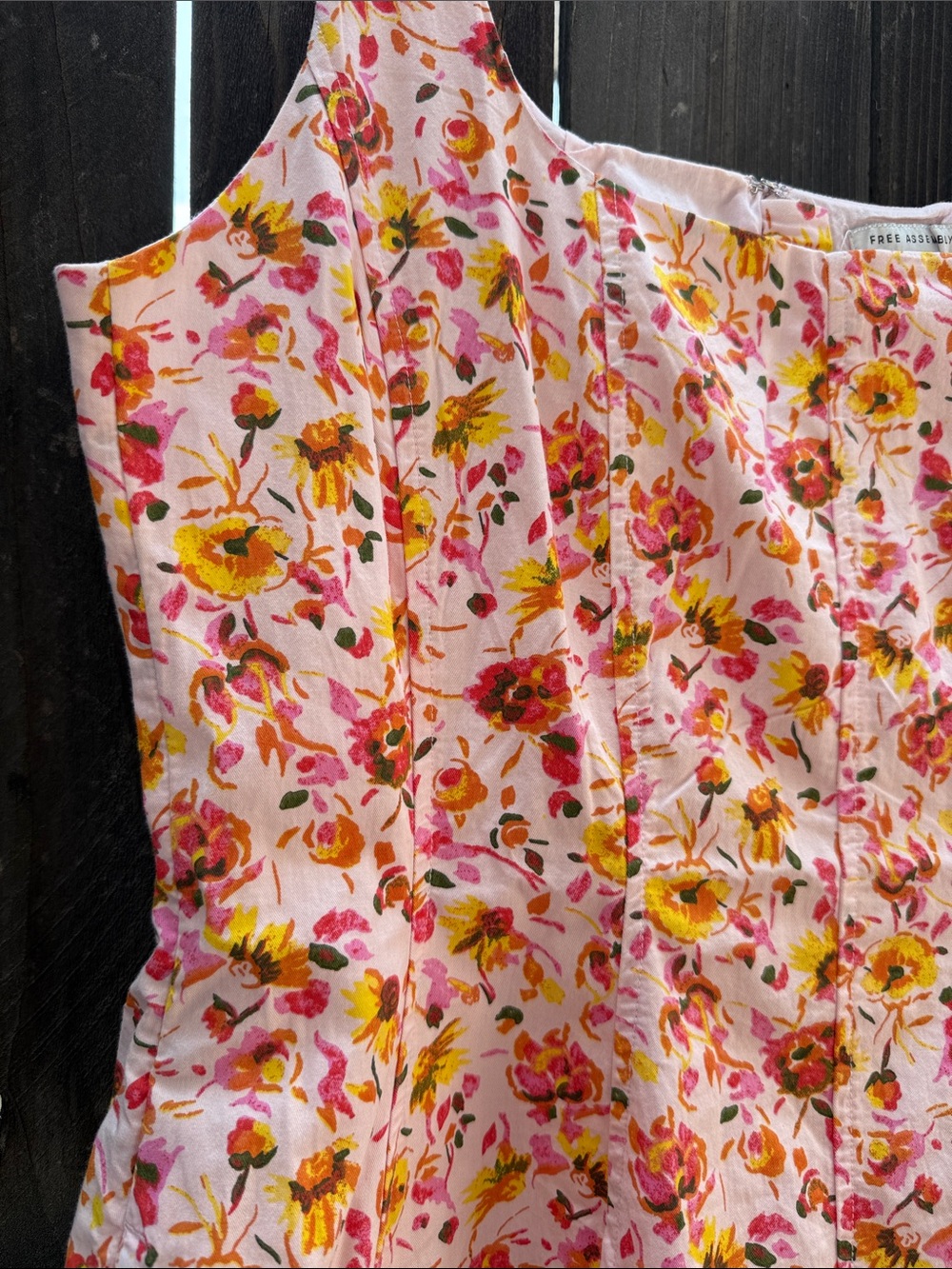 Floral Pink Sundress with Yellow Accent - Women's Dress by Free Assembly - Picture 2 of 4